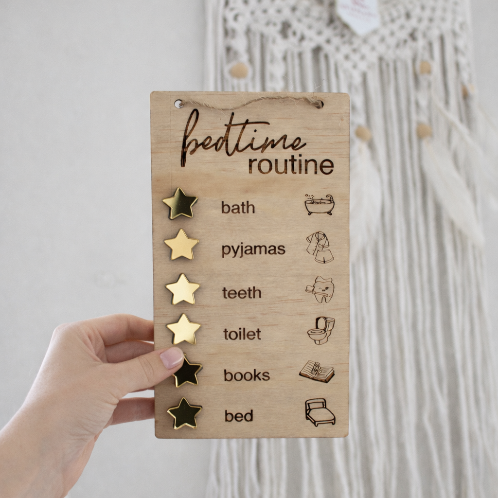 Wooden Bedtime Routine Chart