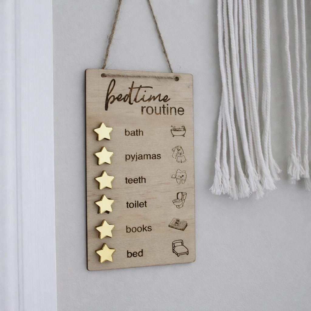 Wooden Bedtime Routine Chart